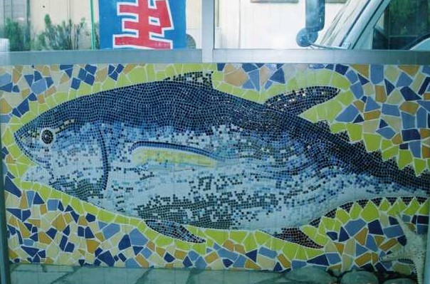 寿司屋モザイク壁