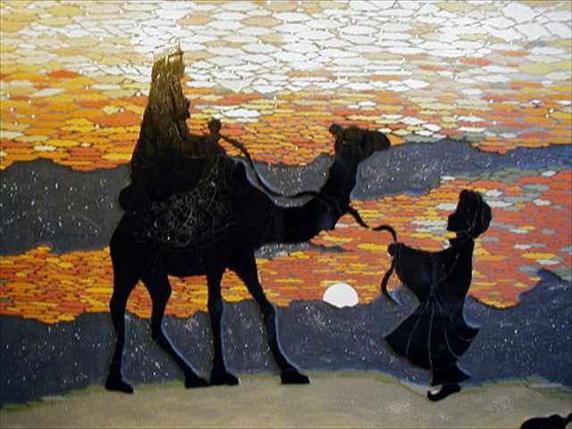 御宿大野荘の女湯タイルアート月の砂漠